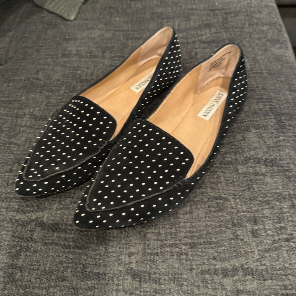 Black Studded Flats